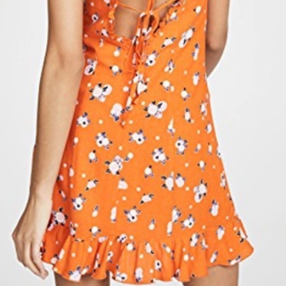 Free People Like A Lady Printed Mini Dress In Orange size XS - Picture 5 of 12